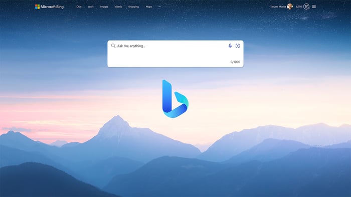 Screenshot of the Microsoft Bing Search tool.
