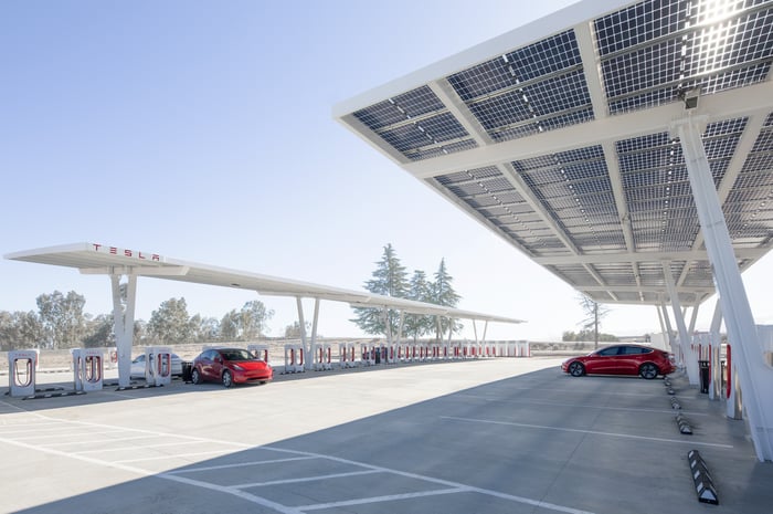 Tesla charging station.