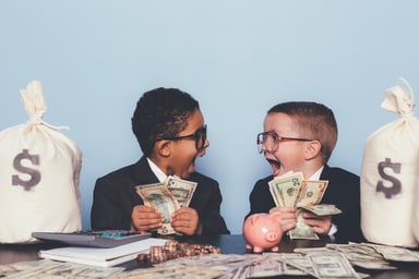 children kids money surprised get rich cash amazing