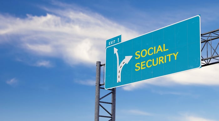 Social Security displayed on a highway sign.