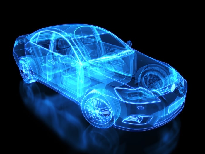 A digital illustration of a vehicle.