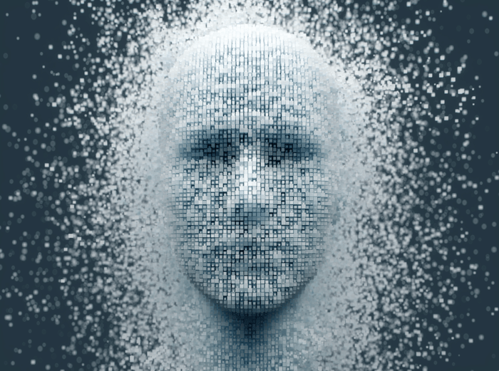 Artificial intelligence face.