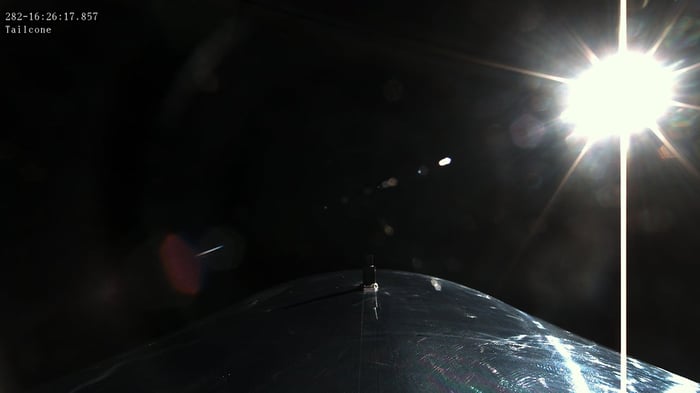 View of space from a Virgin Galactic spaceplane.