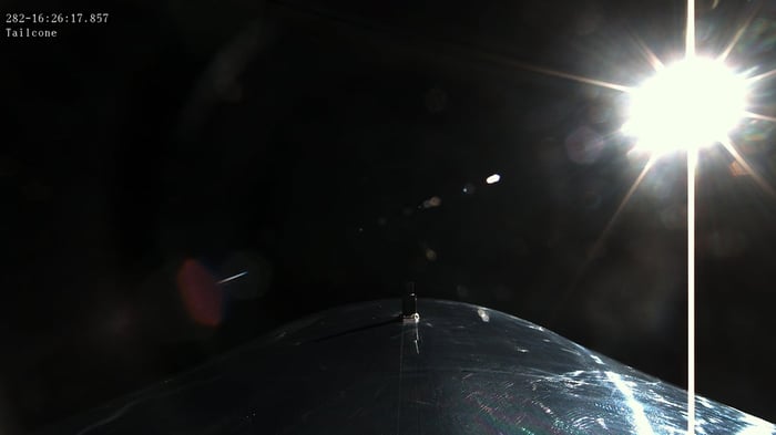 View of space from a Virgin Galactic spaceplane. 