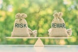 risk and reward bags on a balance sacle