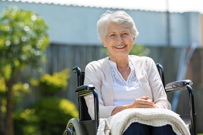 A person sitting outdoors.