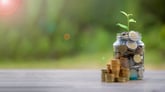 jar of money with plant dividends growth