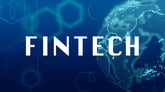 fintech blue background