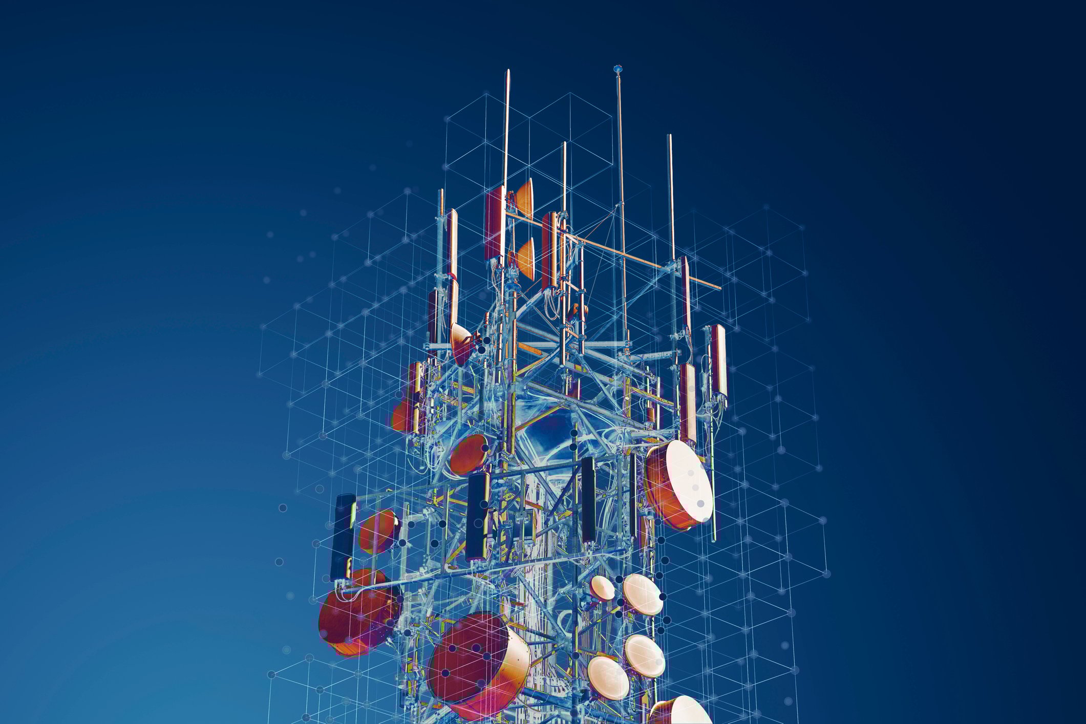 Telecommunication tower with connection points 5G (1)