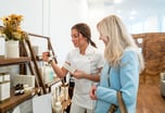 woman shopping for beauty products at a store or a spa 