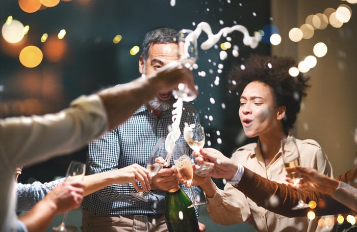 Group of people drinking champagne.
