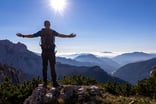 Person on top of a mountain
