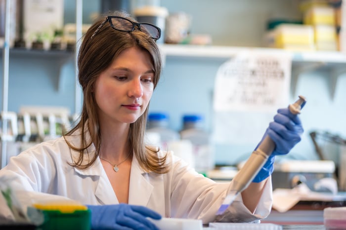 A researcher in a lab.