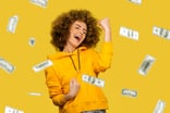 money rain on woman