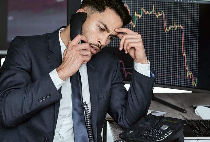 Pensive investor in a down market.