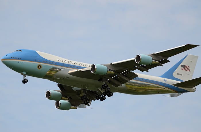 Air Force One in flight.