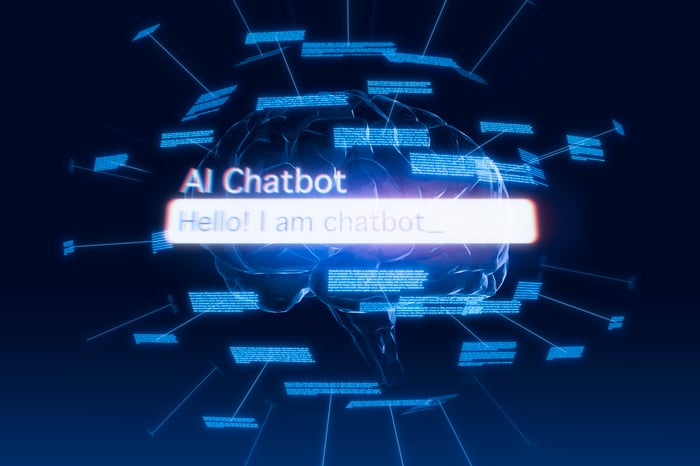 The interface of an AI chatbot.