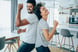 African American young couple dancing