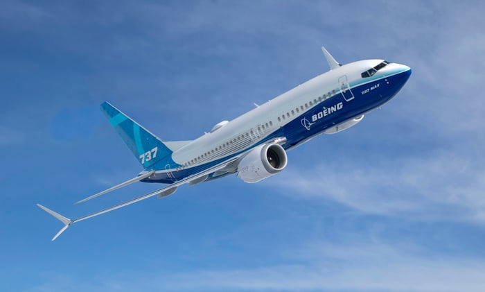 A Boeing 737 airplane.