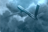 Switchblade 600 drone in the clouds. IS AVAV