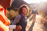 family hike outdoors nature active exercise wellness sun happy