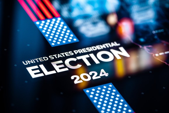 A commercial featuring the 2024 US presidential election.