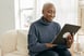 senior social security home banking tablet