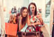window shopping mall friends purse buy
