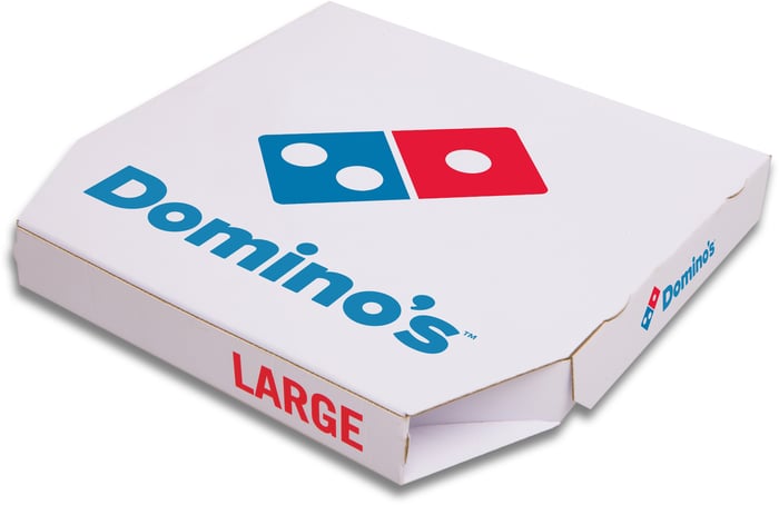 Domino's pizza box for large pie. 