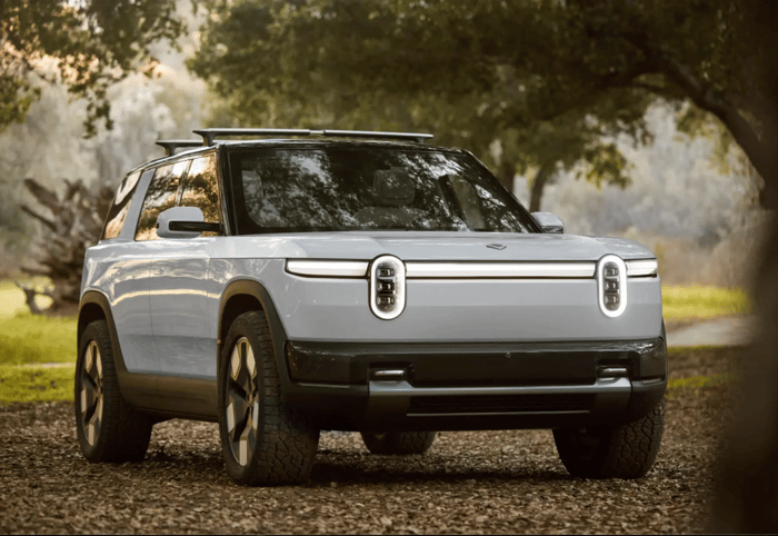 white Rivian R2 SUV.