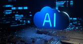 Artificial intelligence AI on cloud circuit board