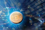 bitcoin on a computer chip