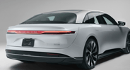 Lucid Air white rear quarter