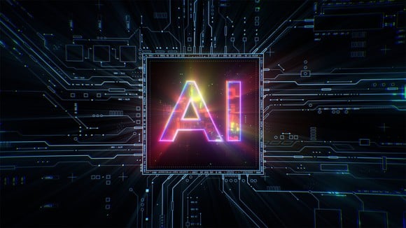 AI chip powering a circuit board