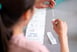 Person using a diagnostic health test