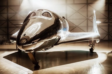 VSS Imagine seen head on in a hangar IS Virgin Galactic
