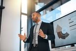 Businessperson giving a presentation.