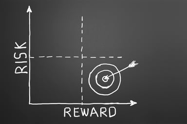 Getty - risk reward graph bulleye target low risk high reqard (4)