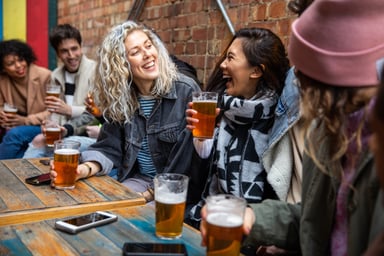 People having a good time drinking alcoholic beverages