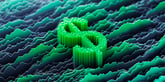 Dollar sign amidst green chart data