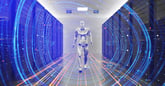 AI data center with robot