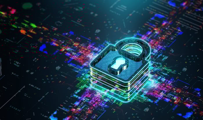 An illustration of a digital padlock.