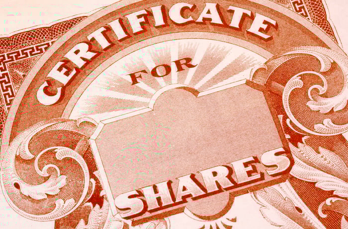 A stock certificate.