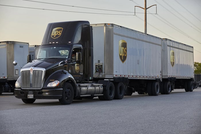 A UPS truck.