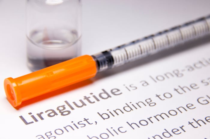 GLP-1 weight loss drug in a syringe.