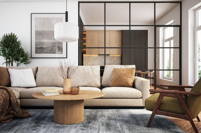 Luxury furniture in living room. 