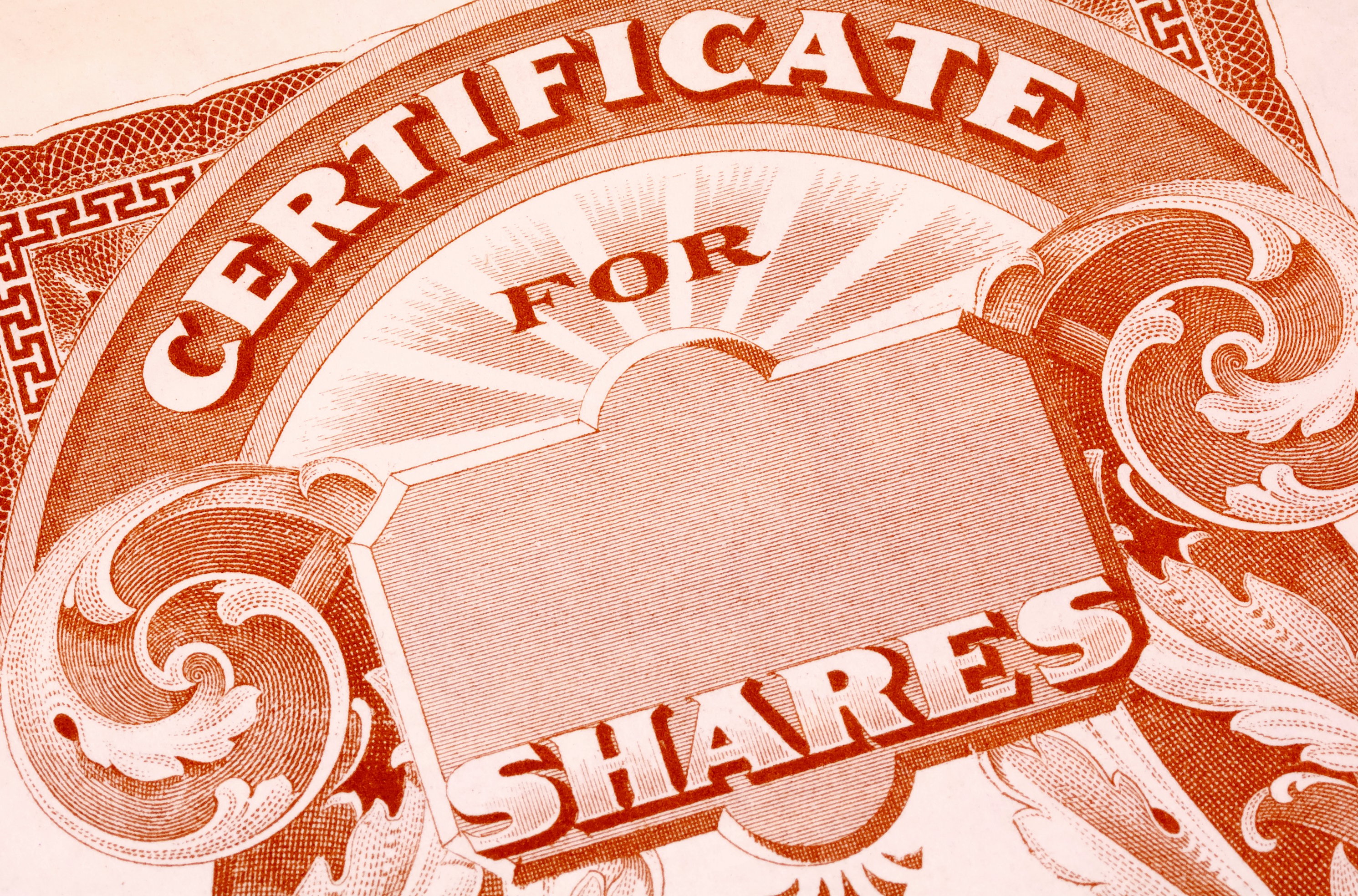 Stock Certificate Split Public Company Shares Invest Getty