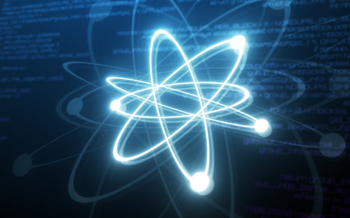 An atom floating.