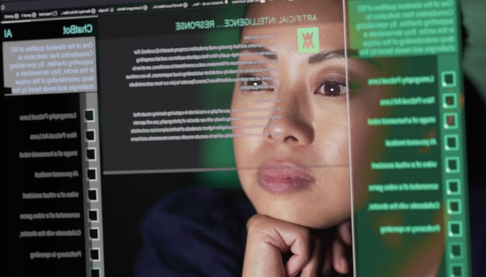 A person using an AI chatbot.