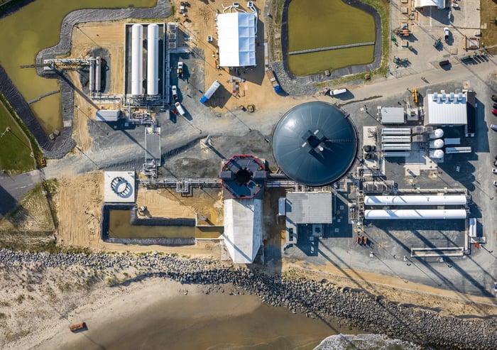 Rocket Lab LC-3 viewed from directly overhead.